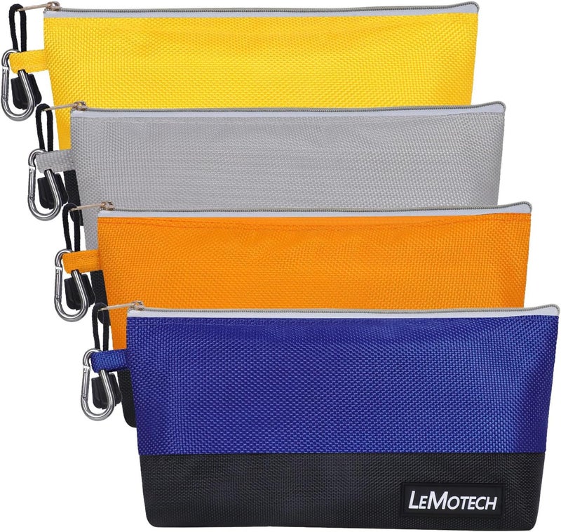 LeMotech Tool Bags, Water Resistant Stand-Up Utility Tool Pouch Heavy Duty 1680D Oxford, Multipurpose Storage Pouch, 10" Tool Bag,4 Pack - Image 1